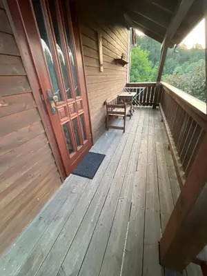 Ein Balkon oder eine Terrasse in der Unterkunft Ferienwohnung Zschopautal