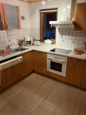 Küche/Küchenzeile in der Unterkunft Ferienwohnung Zschopautal