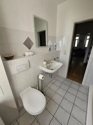 Ein Badezimmer in der Unterkunft Moderne Ferienwohnung in unmittelbarer Nähe zum Schloss