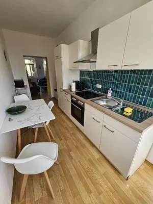 Küche/Küchenzeile in der Unterkunft Moderne Ferienwohnung in unmittelbarer Nähe zum Schloss