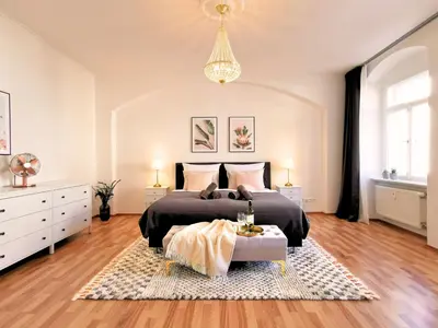 Ein Bett oder Betten in einem Zimmer der Unterkunft Fynbos Apartments in der historischen Altstadt, Loggia, Parkplatz