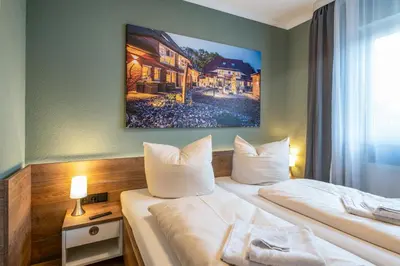 Ein Bett oder Betten in einem Zimmer der Unterkunft Moderne Appartement Wohnung mit 2 Schlafzimmern im Zentrum von Riesa