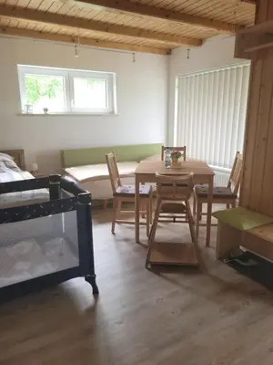 Ein Bett oder Betten in einem Zimmer der Unterkunft Grubschützer Ferienhäuschen