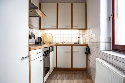 Küche/Küchenzeile in der Unterkunft Haus Felix Radebeul Spitzhausblick 1 OG
