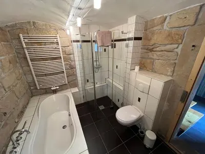 Ein Badezimmer in der Unterkunft Ferienhaus bei Hempels