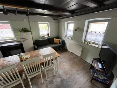 Ein Sitzbereich in der Unterkunft Ferienhaus bei Hempels