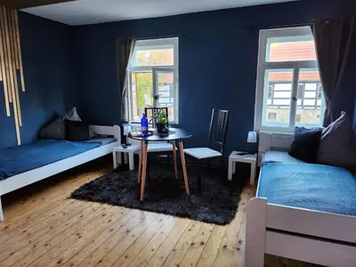 Ein Sitzbereich in der Unterkunft Schwalbenhof