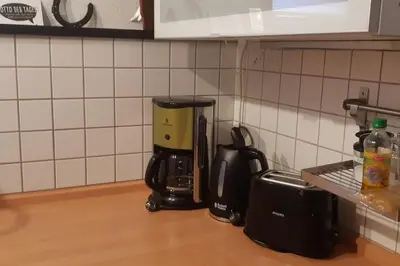 Küche/Küchenzeile in der Unterkunft Kleines Ferienhaus Hoher Stein im Elbtal