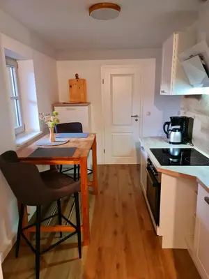 Küche/Küchenzeile in der Unterkunft Apartments Herzberg
