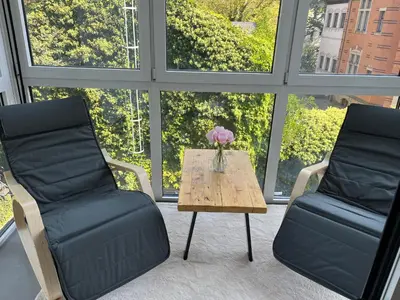 Ein Sitzbereich in der Unterkunft Relax Suite am Waldschlösschen Dresden