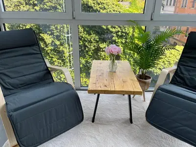 Ein Sitzbereich in der Unterkunft Relax Suite am Waldschlösschen Dresden