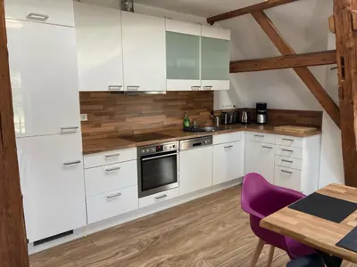Küche/Küchenzeile in der Unterkunft Ferienwohnung Zweinig05