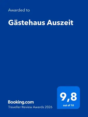Ein Zertifikat, Auszeichnung, Logo oder anderes Dokument, das in der Unterkunft Gästehaus Auszeit ausgestellt ist