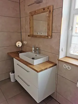 Ein Badezimmer in der Unterkunft Tante Käthes Ferienhaus - FeWo ANNA