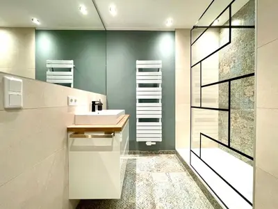 Küche/Küchenzeile in der Unterkunft Premium Penthouse W46 Dresden - elbnah, hochwertig mit Parkplatz!