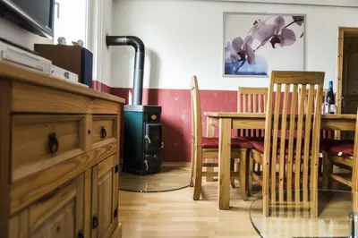 Grundriss der Unterkunft Ferienwohnung Casa Casimir mit Elbblick, Balkon und großen Garten