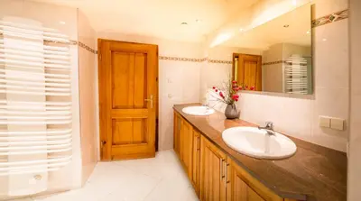 Ein Badezimmer in der Unterkunft Haus Schrammsteinblick