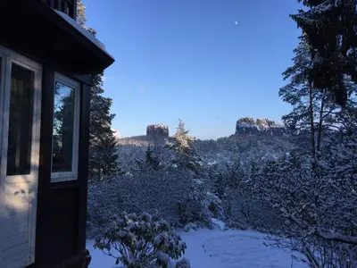 Haus Schrammsteinblick im Winter