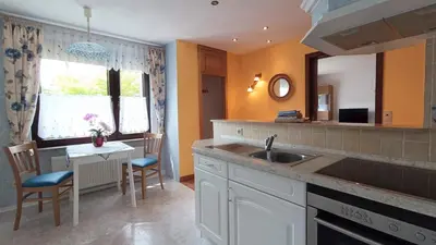 Küche/Küchenzeile in der Unterkunft Ferienwohnung 