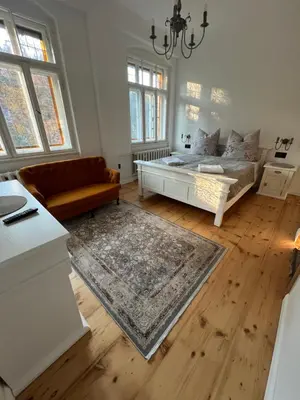 Ein Sitzbereich in der Unterkunft Villa Märchenland