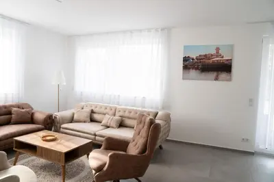 Ein Sitzbereich in der Unterkunft KoschenOase Wohnung Barreriefrei für 2 Personen