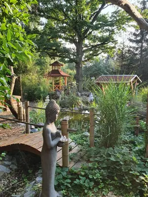 Ein Garten an der Unterkunft Gästehaus am schmalen See UG haftungsbeschränkt
