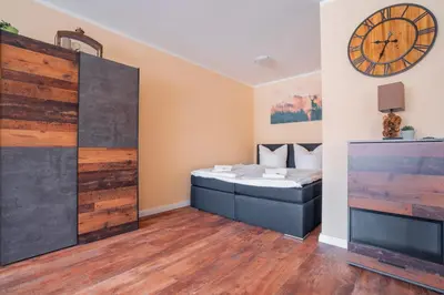 Ein Bett oder Betten in einem Zimmer der Unterkunft Apartment im Seepark