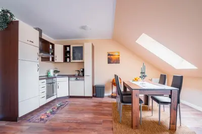 Küche/Küchenzeile in der Unterkunft Apartment im Seepark