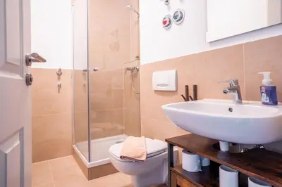 Ein Badezimmer in der Unterkunft Apartment im Seepark
