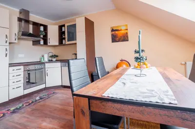Küche/Küchenzeile in der Unterkunft Apartment im Seepark