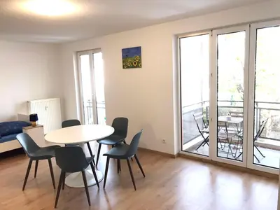 Ein Sitzbereich in der Unterkunft Apartment in Meißen near Dresden