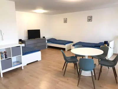 Ein Sitzbereich in der Unterkunft Apartment in Meißen near Dresden
