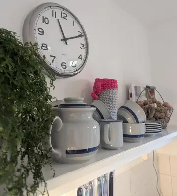 Küche/Küchenzeile in der Unterkunft Vintage-Wohnung Silberstadt