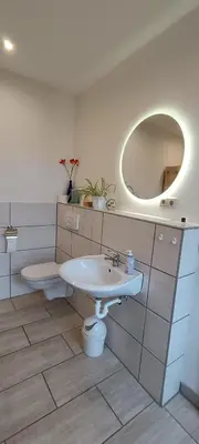 Ein Badezimmer in der Unterkunft Ferienwohnung Gentsch in Schmannewitz