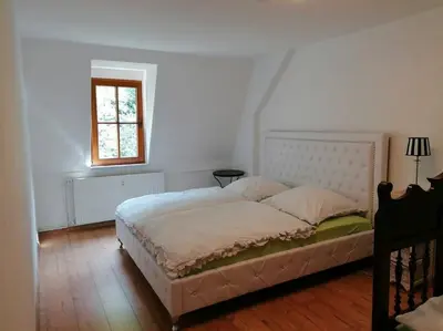 Ein Bett oder Betten in einem Zimmer der Unterkunft Bergglück