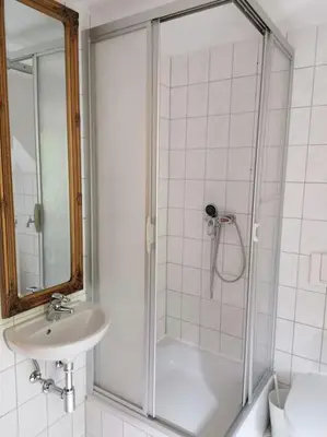Ein Badezimmer in der Unterkunft Bergglück
