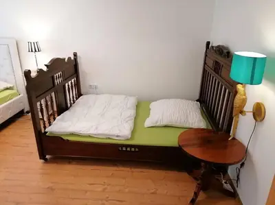 Ein Bett oder Betten in einem Zimmer der Unterkunft Bergglück