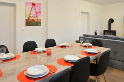 Ein Sitzbereich in der Unterkunft Lausitzer Ferienapartment Suite