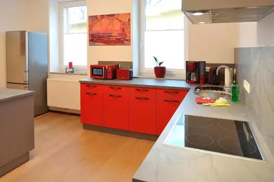 Küche/Küchenzeile in der Unterkunft Lausitzer Ferienapartment Suite