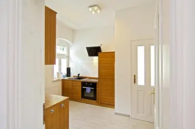 Küche/Küchenzeile in der Unterkunft Ferienwohnung am Blauen Wunder