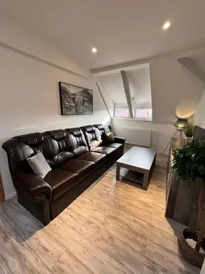 Ein Sitzbereich in der Unterkunft Ferienwohnung Elbbrise