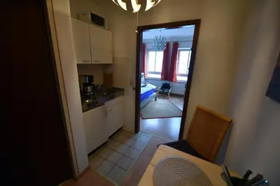 Küche/Küchenzeile in der Unterkunft Ferienwohnung Dresden Elbe