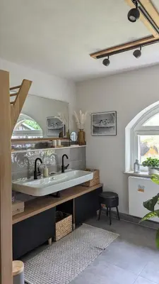 Küche/Küchenzeile in der Unterkunft Ferienwohnung Sorgenfrei