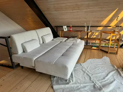 Ein Sitzbereich in der Unterkunft Moritzburg Loftwohnung