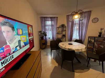 TV/Unterhaltungsangebot in der Unterkunft Gablenz Apartments II, ideal für 4 Personen
