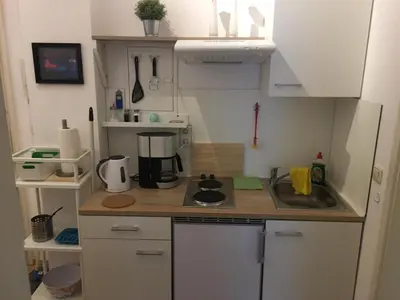 Küche/Küchenzeile in der Unterkunft Ferienwohnung Chemnitz Kaßberg II