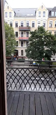 Ein Balkon oder eine Terrasse in der Unterkunft Ferienwohnung Chemnitz Kaßberg II