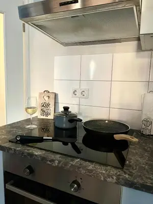 Küche/Küchenzeile in der Unterkunft City-Apartment im Herzen der Dresdner Altstadt