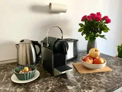 Kaffee-/Teezubehör in der Unterkunft City-Apartment im Herzen der Dresdner Altstadt