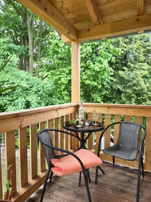 Ein Balkon oder eine Terrasse in der Unterkunft Waitzdorfer Landhaus Pieper